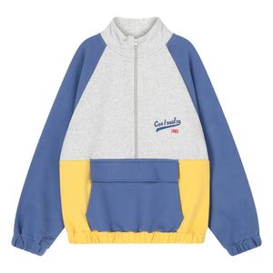 Cos I Said So - Color Block Logo Zip-up Sweatshirt, Organic Cotton | Gray Melange