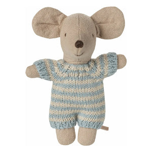 Maileg - Blue Cradle Baby Mouse