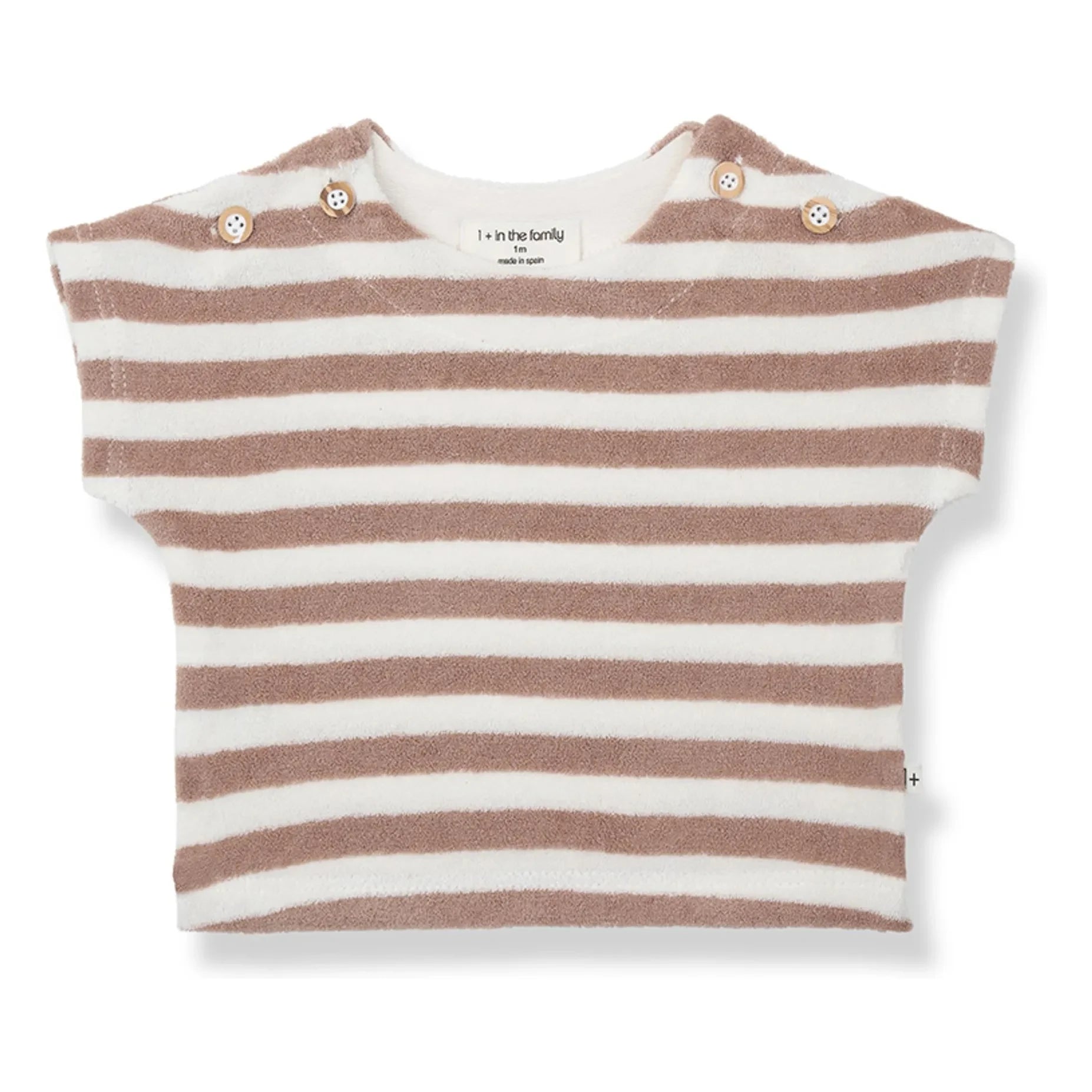 1+ in the family - Kavala Striped Towel T-Shirt | Earth Brown