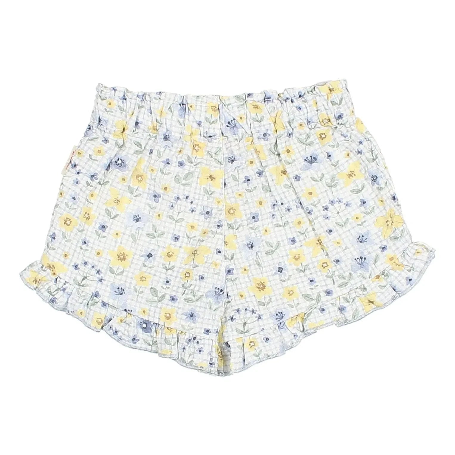 Owl - Seersucker Floral Baby Shorts | Light Blue