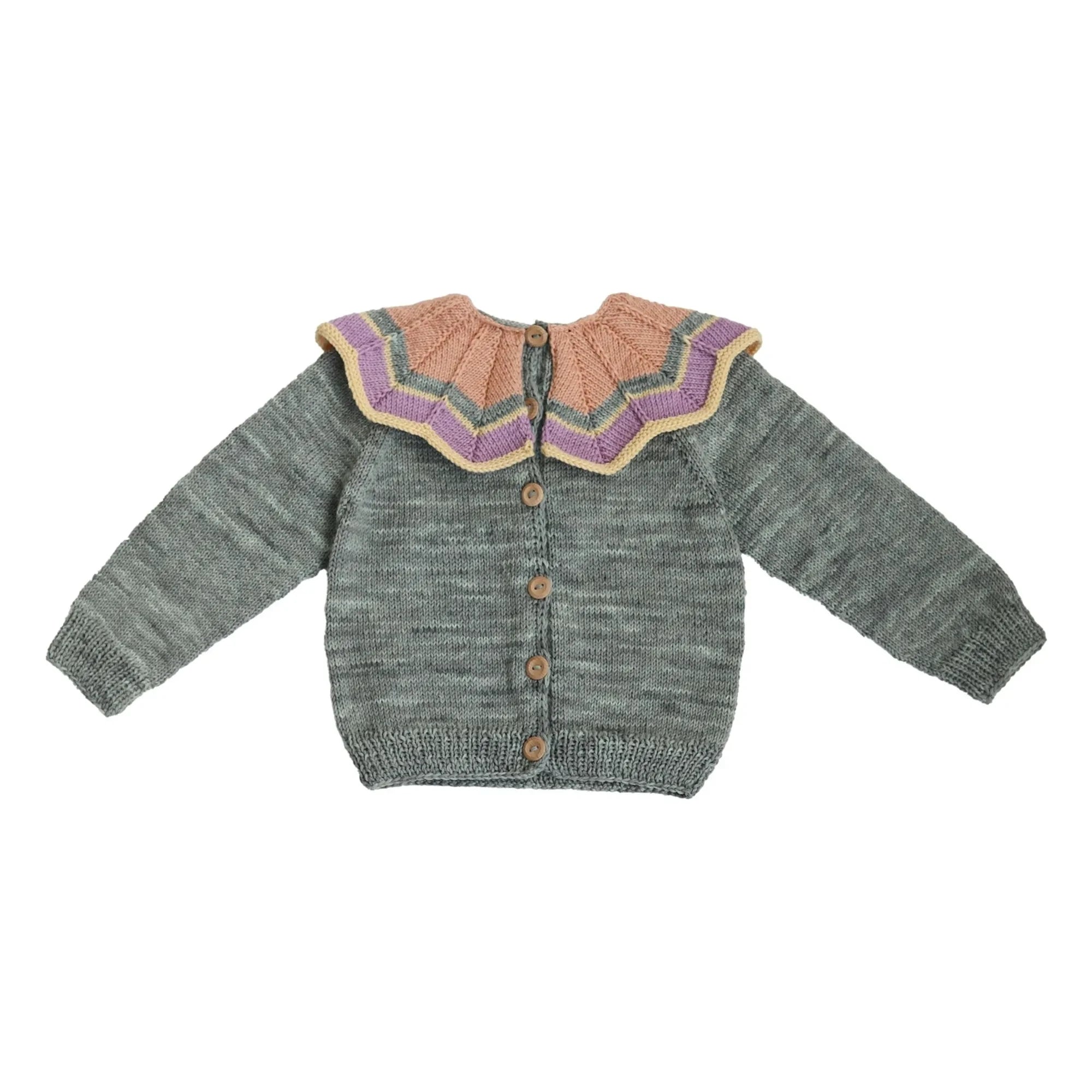 Kalinka - Turquoise Butterfly Merino Wool Cardigan