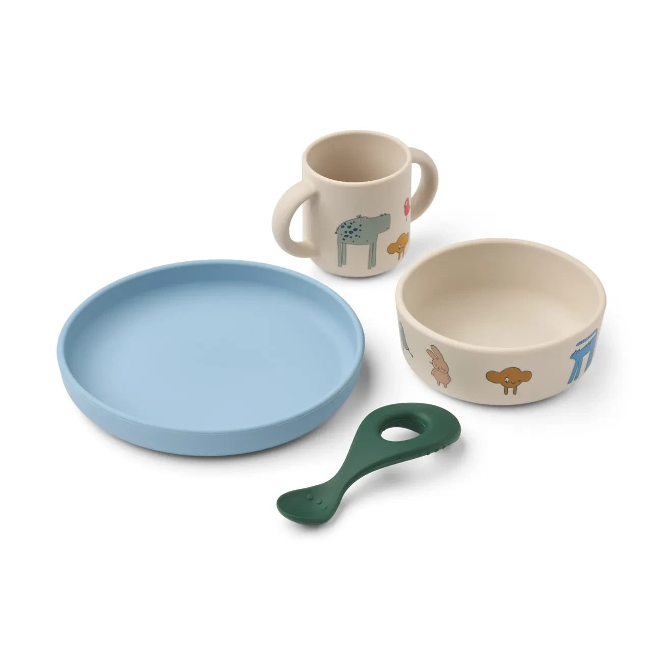 Liewood - Vivi Silicone Tableware Set - 4-piece Set | Imagine/Sandy