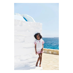 Tartine et Chocolat - Embroidered Blouse and Shorts Set | White