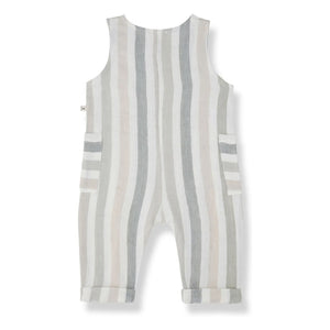 1+ in the Family - Mori Striped Linen Overalls | Ecru