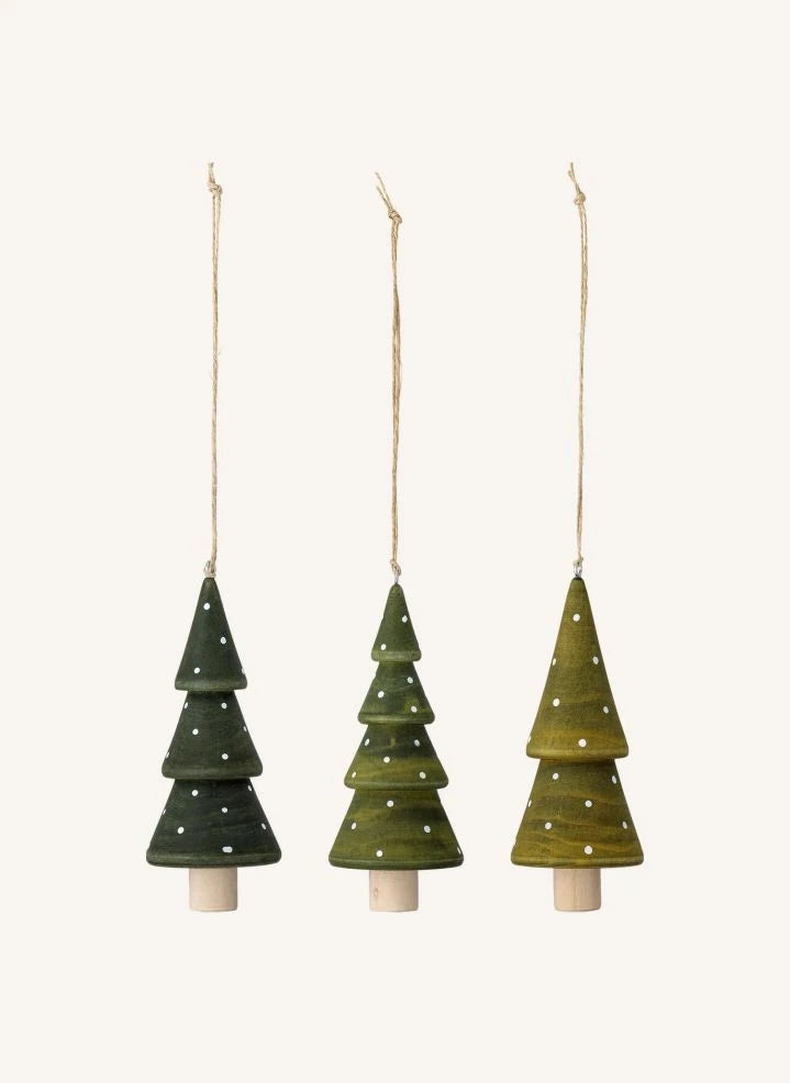 Bloomingville - Jayli Christmas Tree Ornaments - Set of 3 | Green