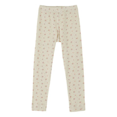 Emile et Ida - Pointelle Floral Organic Cotton Leggings | Cream