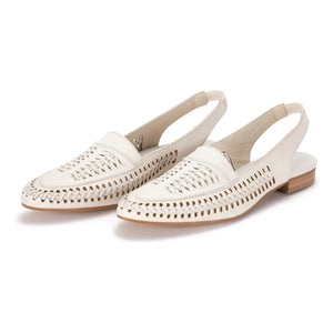 Bobo Choses - Knitted Leather Slingback | Ecru