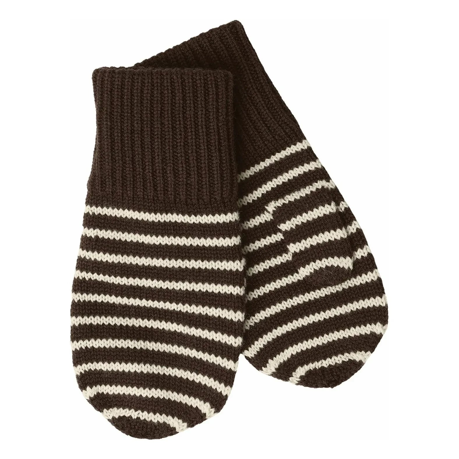 FUB - Striped Merino Wool Gloves | Brown
