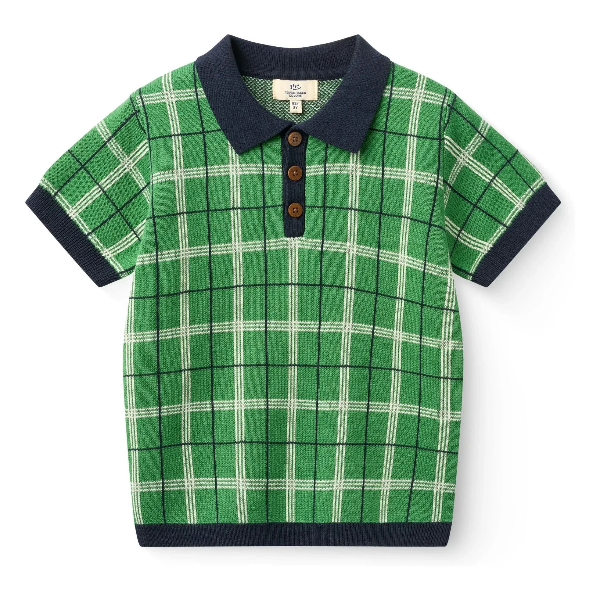 Copenhagen Colors - Organic Cotton Knit Polo Shirt | Meadow Green