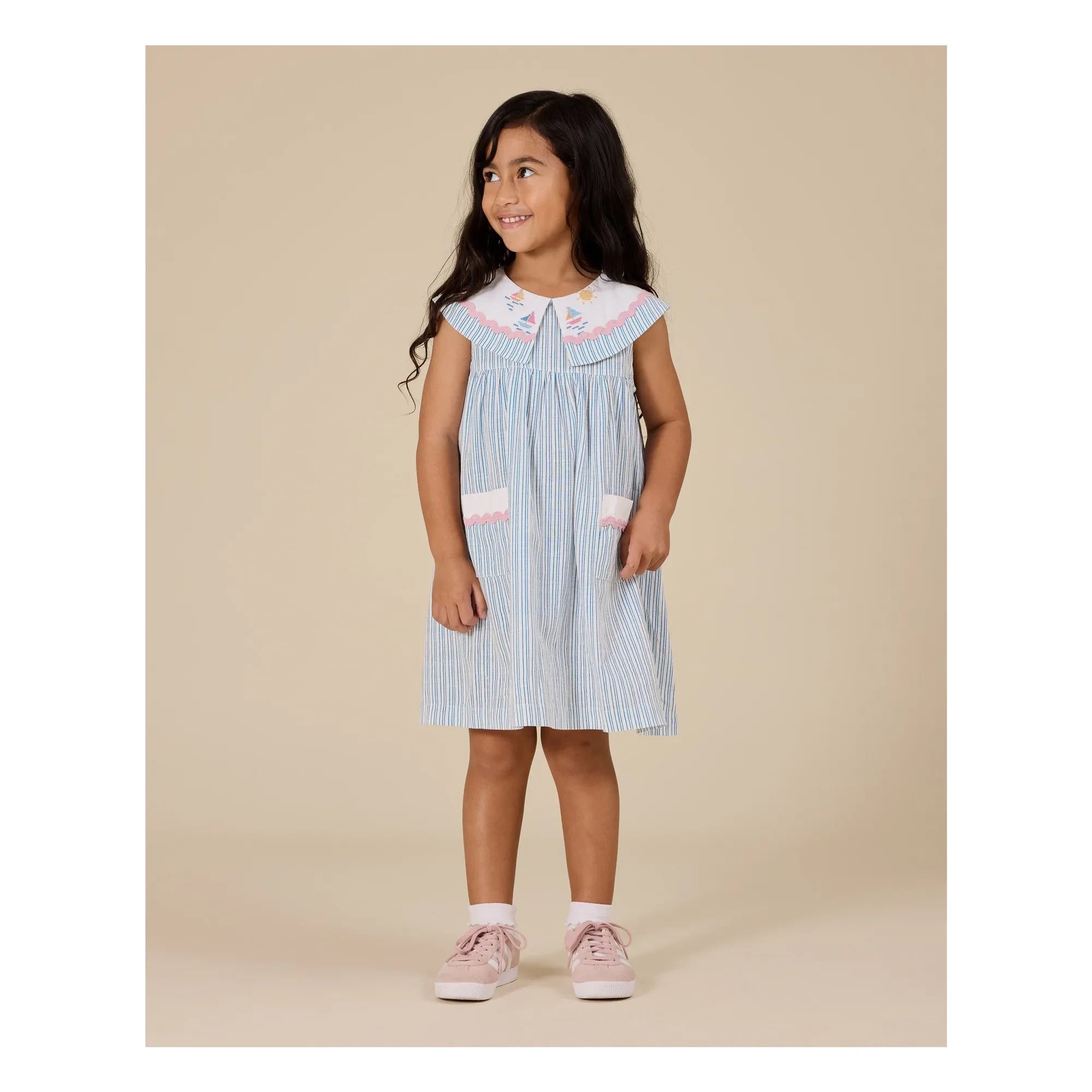 Goldie + Ace - Striped Sailor Dress | Blue