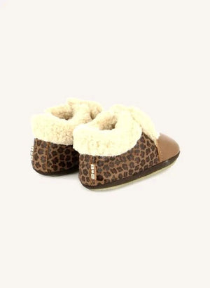 Bonton - Leopar Desenli Peluş Terlik | Kahverengi
