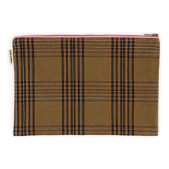 Rose in April - Lili Tartan Clutch Bag | Brown
