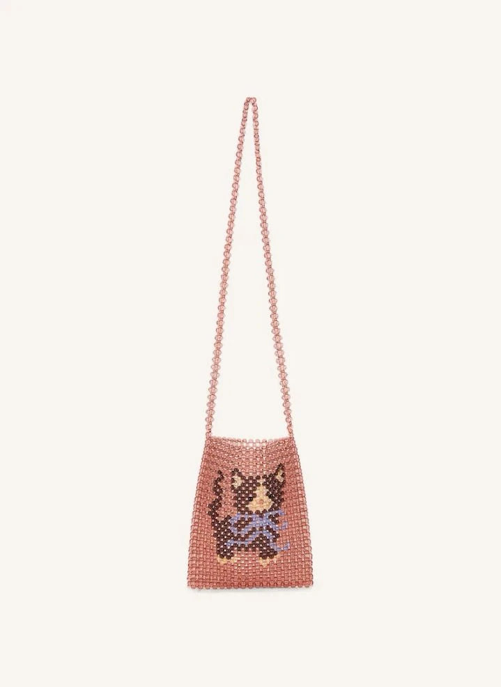 Konges Sløjd - Pink Cat Beaded Bag