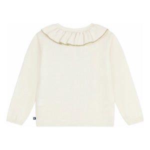Petit Bateau - Wool Sparkly Collar Sweater Vest | Ecru