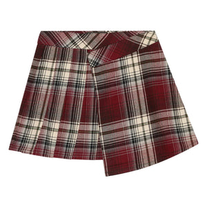 Finger in the Nose - Sterling Check Asymmetric Skirt | Aubergine