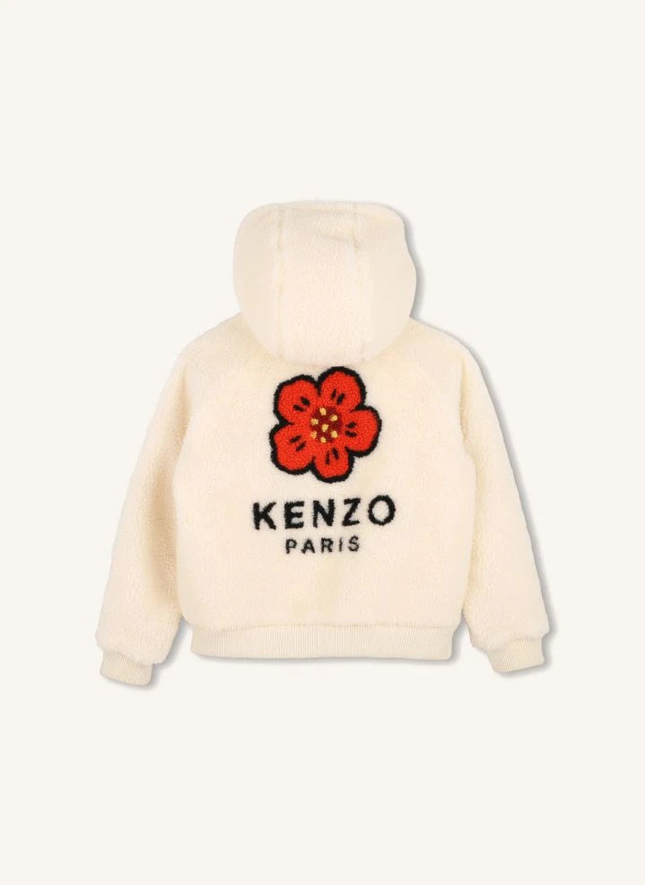 Kenzo - Wool Flower Zip-Up Sweatshirt | White