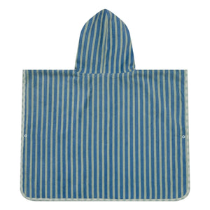 Jera Mini - Striped Towel Robe Poncho | Green Water