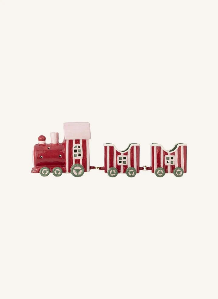 Bloomingville - Gloria Ceramic Train Christmas Decoration | Red