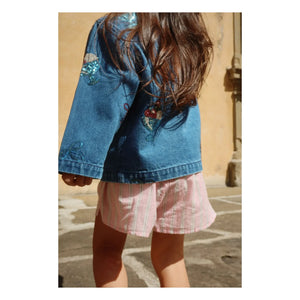 Konges Sløjd - Denim Sequin Ice Cream Motif Organic Cotton Jacket | Blue