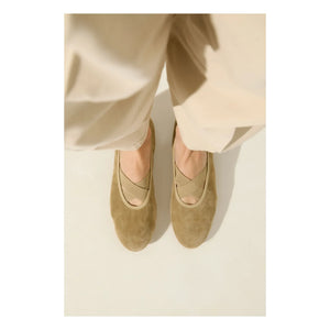 Augusta - Bettina Faux Leather Ballerina | Beige