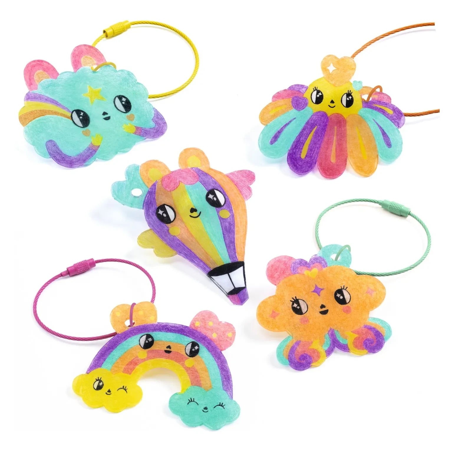 Djeco - Shrink Plastic Art - Kawaii Keyrings