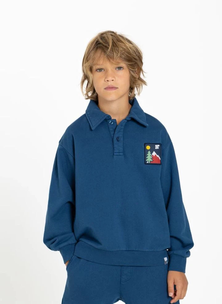 Hundred Pieces - Phoenix Mountain Organic Cotton Sweatshirt | Gray Blue