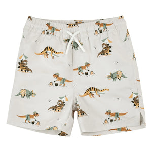 Petit Lem - Dinosaur Recycled Fiber Swimsuit Shorts | Beige