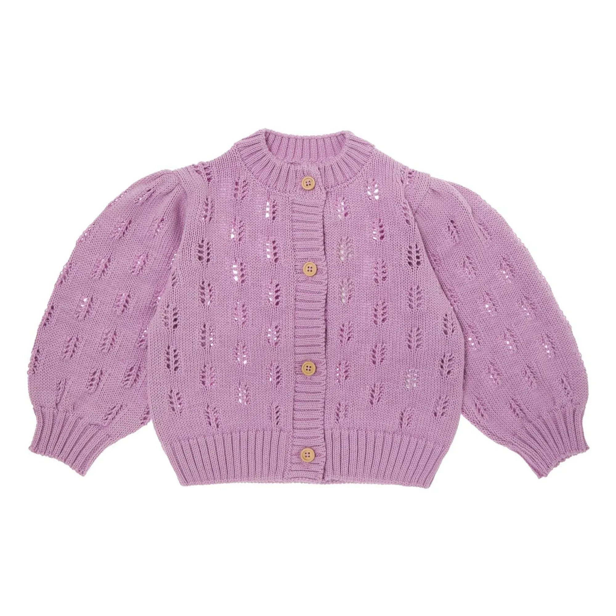 Tocoto Vintage - Floral Knit Cardigan | Purple