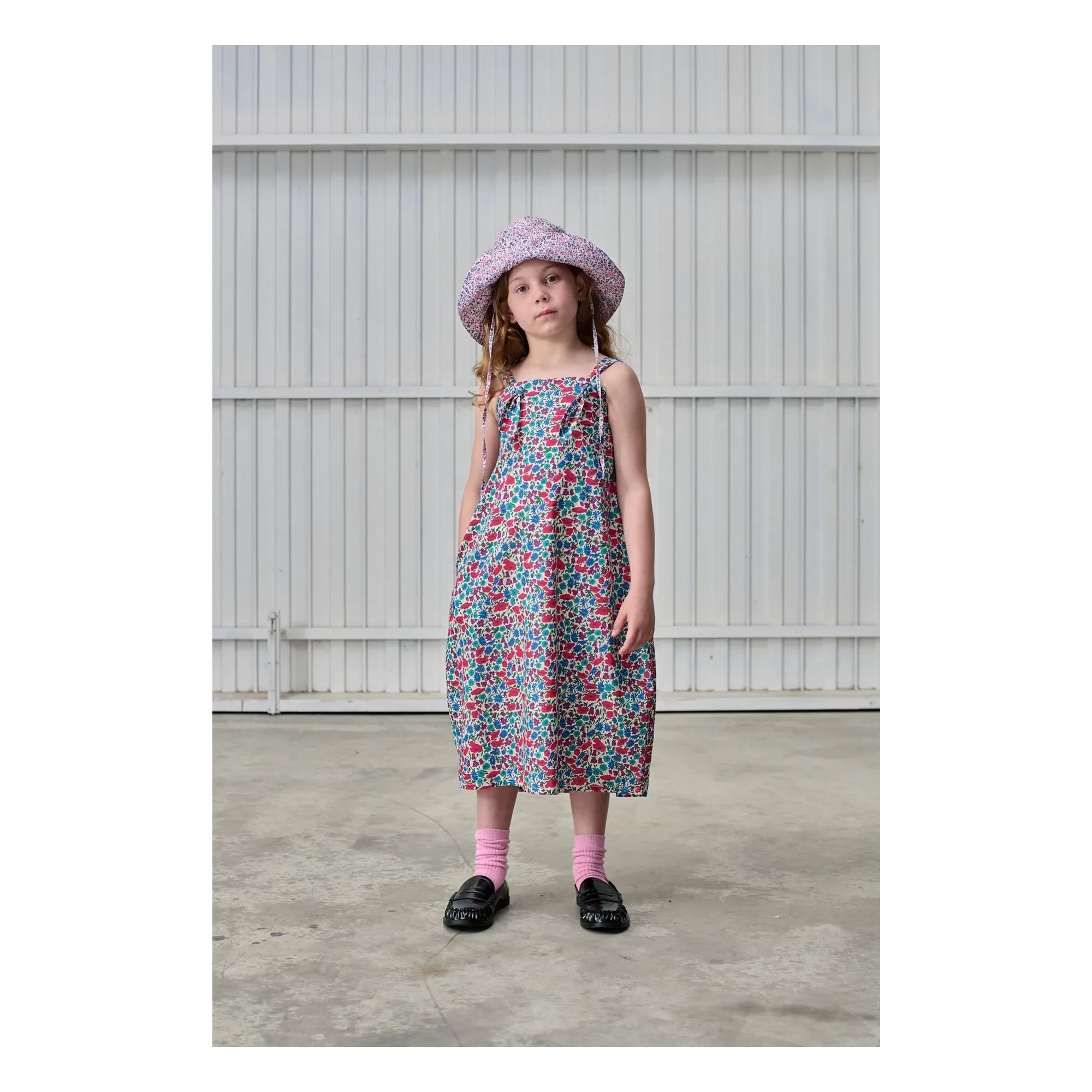 Tangerine - Floral Print Midi Dress | Raspberry Red