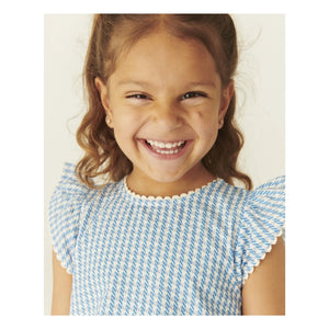 Copenhagen Colors - Houndstooth Organic Cotton Top and Shorts Set | Blue