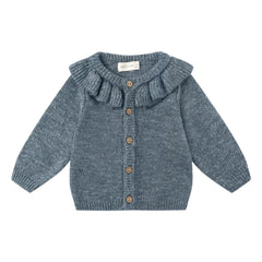 Quincy Mae - Organic Knit Cardigan | Gray Blue