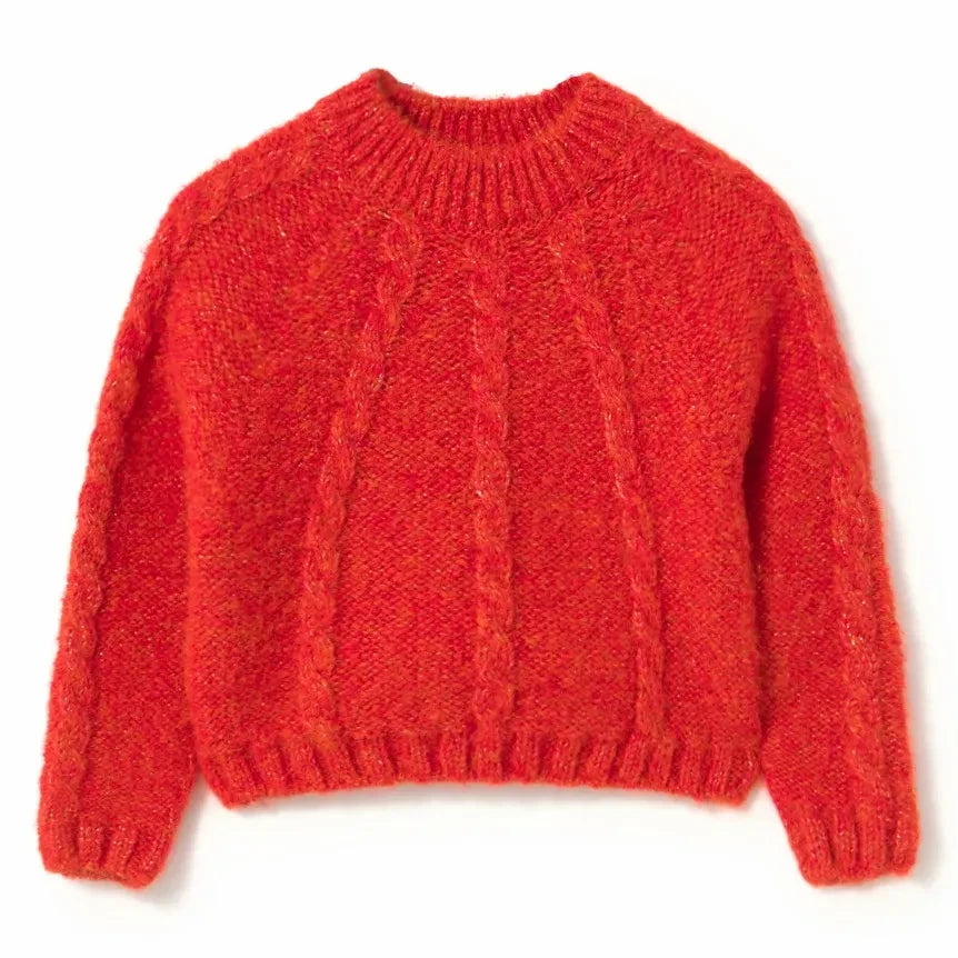 Cozmo - Alba Twisted Sweater | Neon Orange
