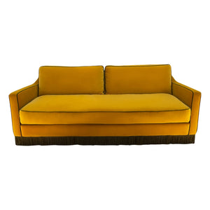 House of Capricorn - Afonso 3 kişilik kadife kanepe | Hardal