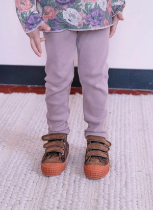 Studio Bohème - Rom Pom Striped Organic Cotton Leggings | Mauve
