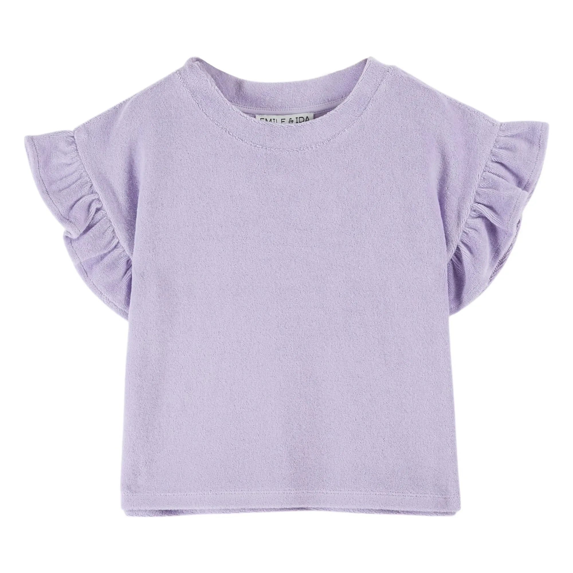 Emile et Ida - Terry Ruffled T-Shirt | Mauve