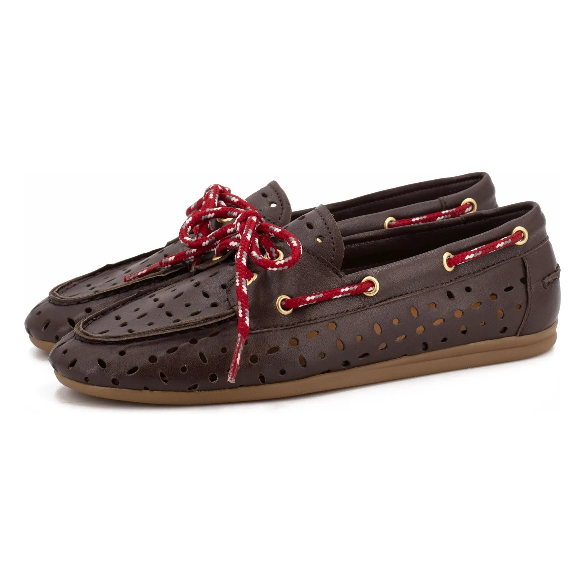 Toral - Kimana Leather Boat Shoes | Chocolate