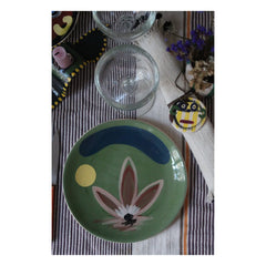 HOMERE - Daphné Flower Ceramic Plate | Green