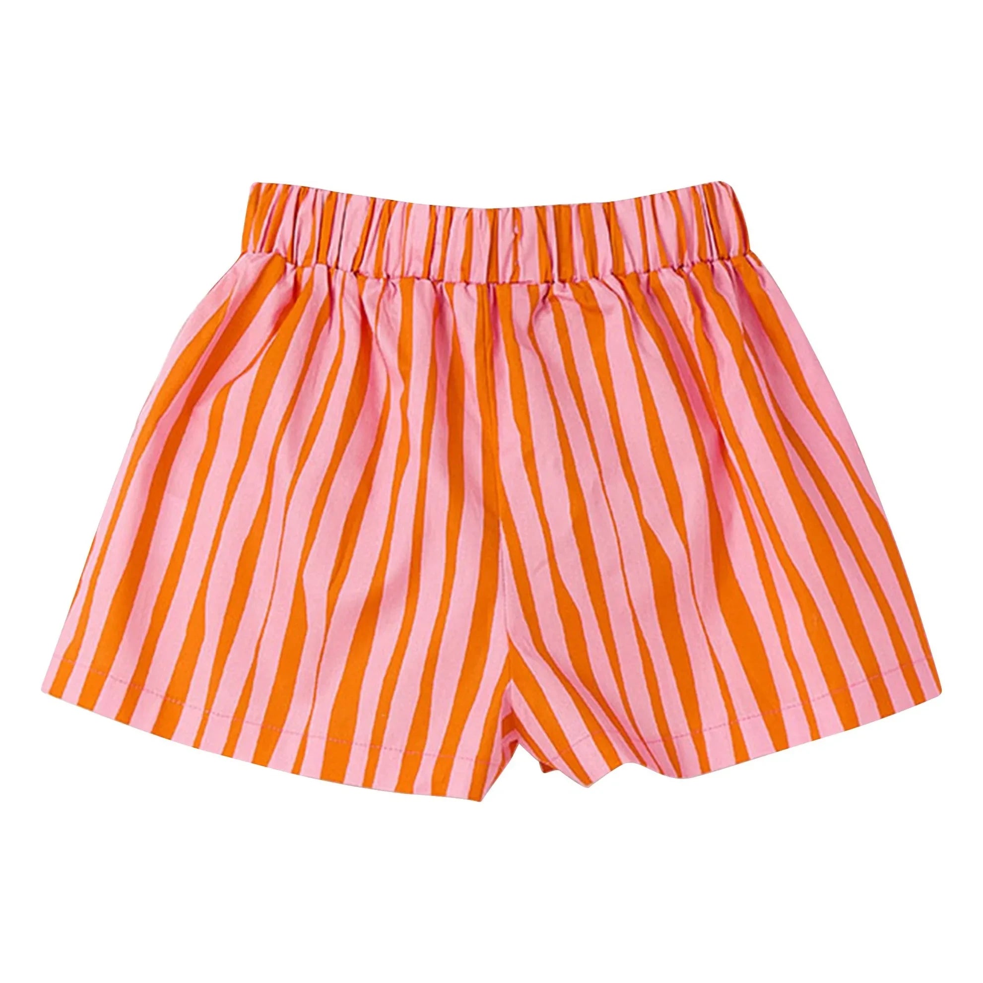 Fabula - Striped Belted Shorts | Pink