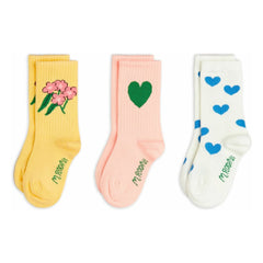 Mini Rodini - Alp Organic Cotton 3-Pair Sock Set | Yellow