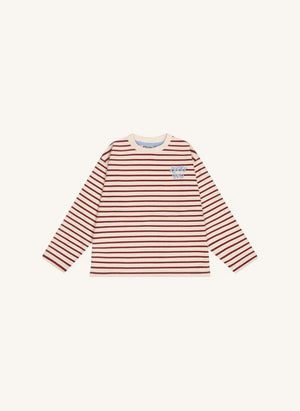 Tumble N'Dry - Celine Striped Organic Cotton T-Shirt | Burgundy