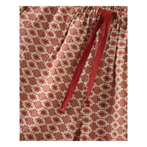 Caramel - Leda Geometric Pants | Terracotta Red