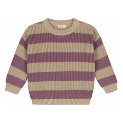 Yuki - Striped Organic Cotton Sweater | Sand