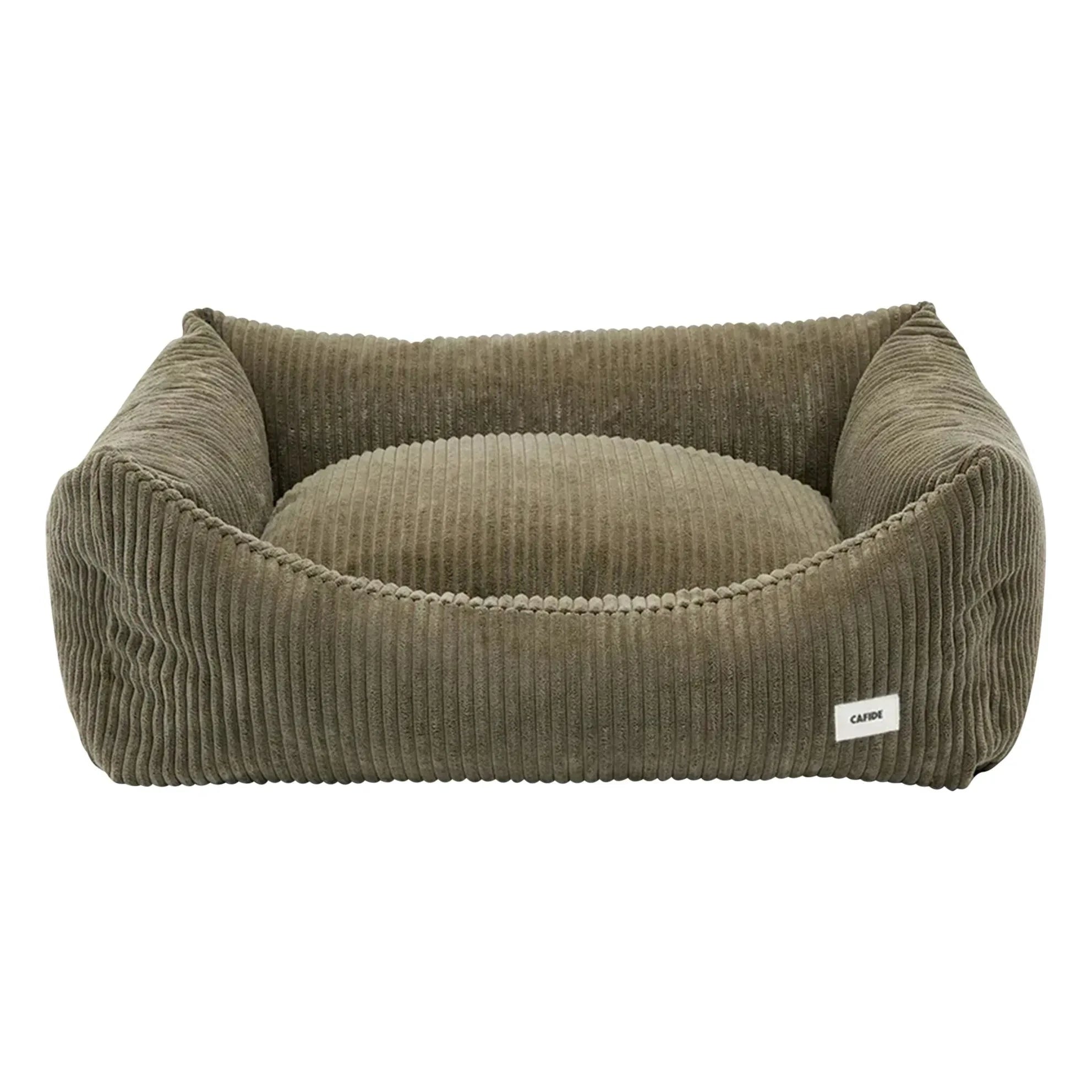 Cafide - Snozy Velvet Dog Bed | Green
