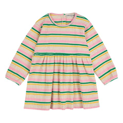 Bobo Choses - Striped Ribbed Organic Cotton Dress | Ecru
