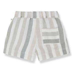 1+ in the family - Vilopriu Striped Linen Bermuda Shorts | Off-white