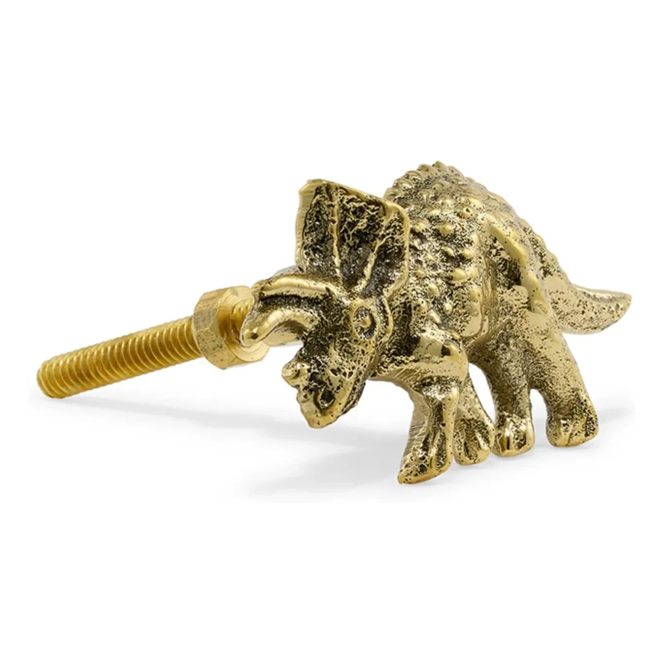 Doing Goods - Triceratops Brass Door Handle | Gold