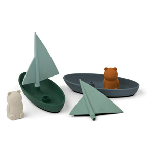 Liewood - Ensley Boat Bath Toys - 2-piece Set | Blue whale multicolor