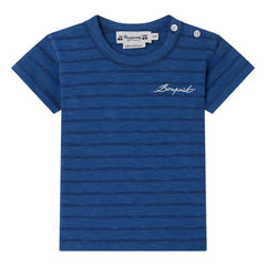Bonpoint - Striped Organic Cotton T-Shirt | Royal Blue