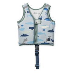 Liewood - Shark/Pigeon Blue Swim Vest