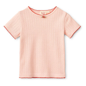 Flöss - Pointelle Liva T-Shirt | Light Pink